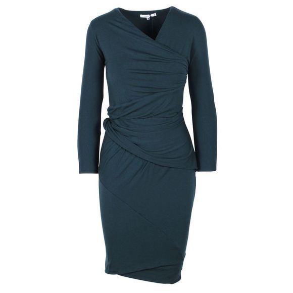 Carven | Dresses | Pre Loved Carven Green Draped Long Sleeve Dress Green  Women | Poshmark